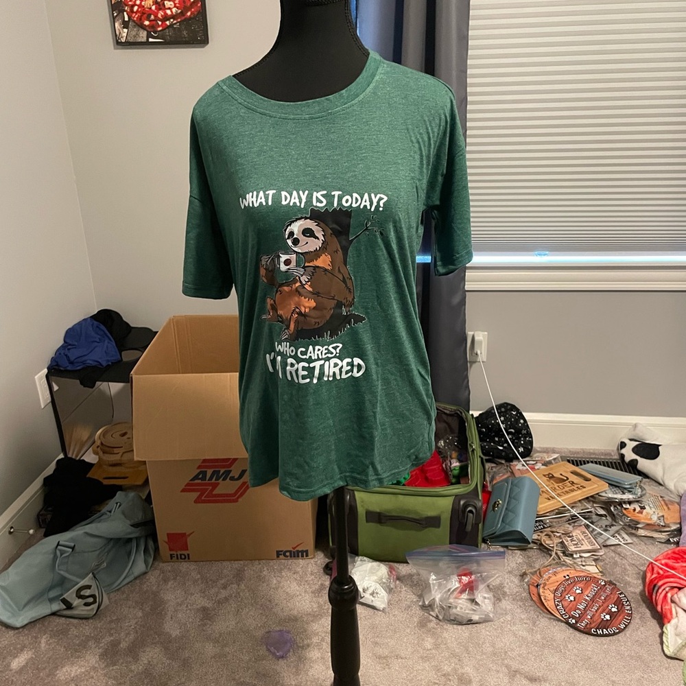 Forever 21 Green Graphic Polo T-Shirt